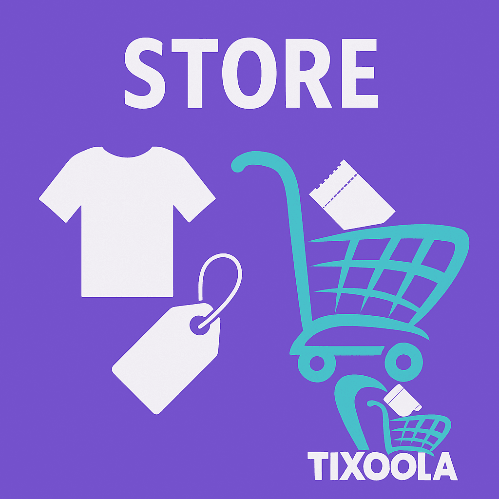 Tixoola fundraising store preview – variants, shipping options, and unified cart for schools and teams